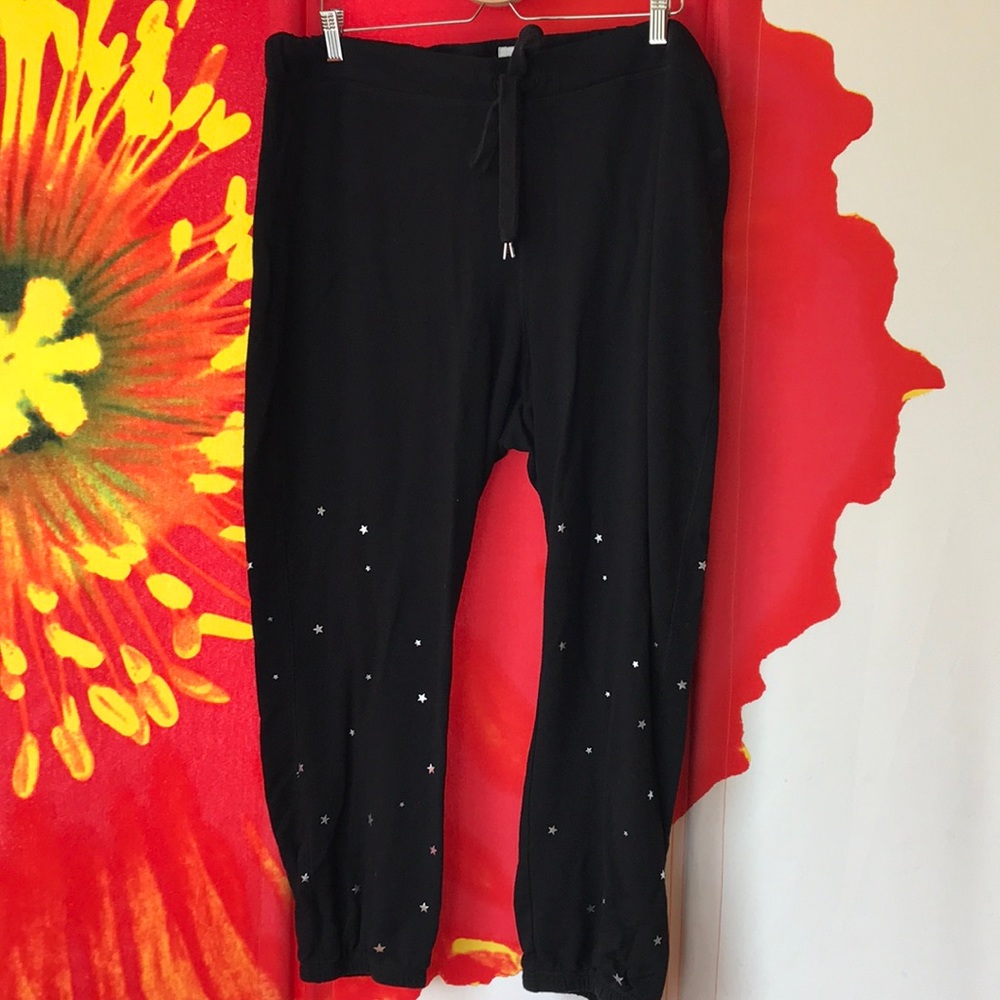 Gap black lounge pants with silver stars